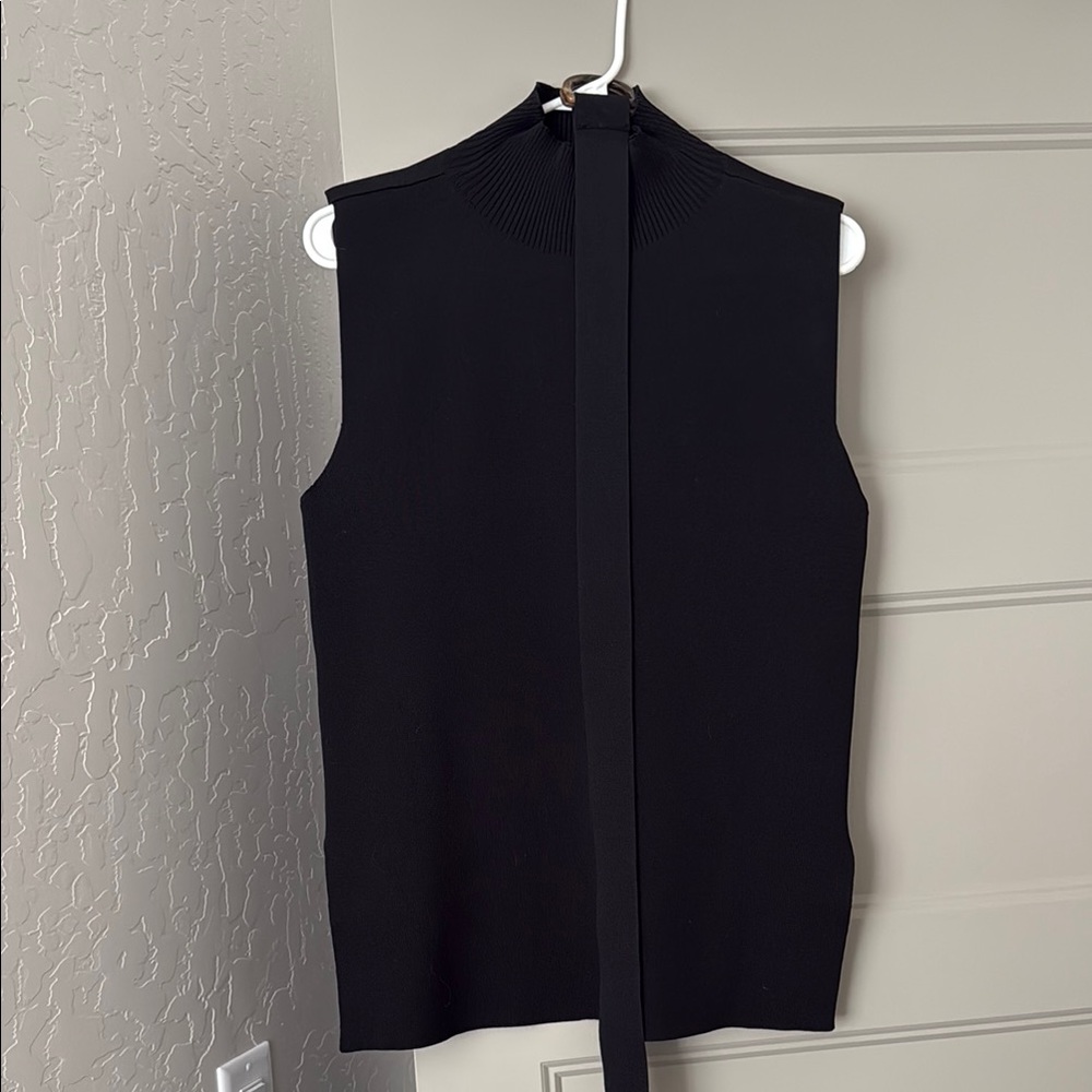 VICI | Knit Mock Neck Belted Top - Black - Medium